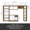 Ver imagem 3 de Armário de Cozinha 5 Peças Liris Boreal/grafite - Móveis Arapongas Boreal/grafite