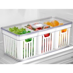 Organizador de Geladeira Quadrado 6,8 Litros C/ 3 Cestos-plastutti - 3