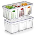 Ver imagem 4 de Organizador de Geladeira Quadrado 6,8 Litros C/ 3 Cestos-plastutti