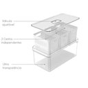 Ver imagem 2 de Organizador de Geladeira Quadrado 6,8 Litros C/ 3 Cestos-plastutti