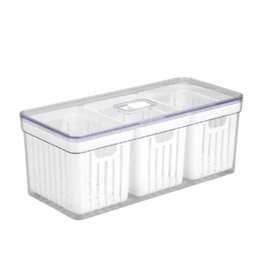 Organizador de Geladeira Quadrado 6,8 Litros C/ 3 Cestos-plastutti - 1