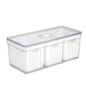 Organizador de Geladeira Quadrado 6,8 Litros C/ 3 Cestos-plastutti