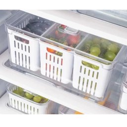 Organizador de Geladeira Quadrado 6,8 Litros C/ 3 Cestos-plastutti - 5