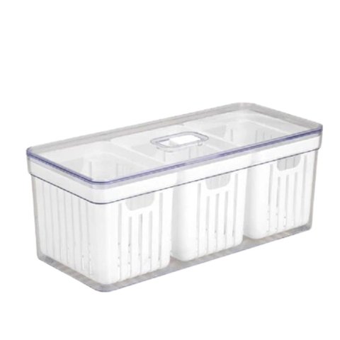 Organizador de Geladeira Quadrado 6,8 Litros C/ 3 Cestos-plastutti