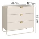 Ver imagem 3 de Comoda 3 Gavetas Organica 90 cm 28068 Off White Artesano