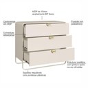 Ver imagem 4 de Comoda 3 Gavetas Organica 90 cm 28068 Off White Artesano