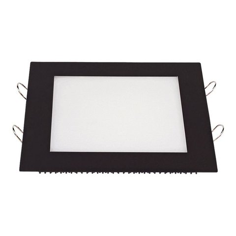 Painel de Led Taschibra Quadrado Lux de Embutir 24W Bivolt Preto 3000K Luz Amarela