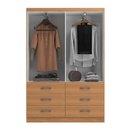 Ver imagem 3 de Guarda-roupa Solteiro Áquila 4 Portas 6 Gavetas Cinamomo - Pnr Móveis