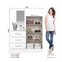 Ver imagem 2 de Cômoda Sapateira Multiuso Prime B700 Briz 2 Portas 3 Gavetas Penteadeira com Espelho Branco Henn