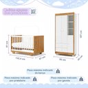 Ver imagem 3 de Quarto de Bebê Completo Guarda Roupa 3 Portas e Berço Mini Cama 100% MDF Encanto