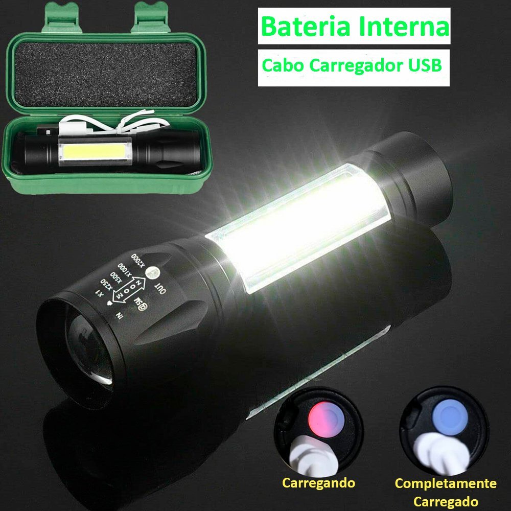 Kit Farol Lanterna Bike Bicicleta Recarregável USB Zoom Profissional Sinalizador Led + Suporte Unive - 7