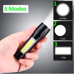 Kit Farol Lanterna Bike Bicicleta Recarregável USB Zoom Profissional Sinalizador Led + Suporte Unive - 11