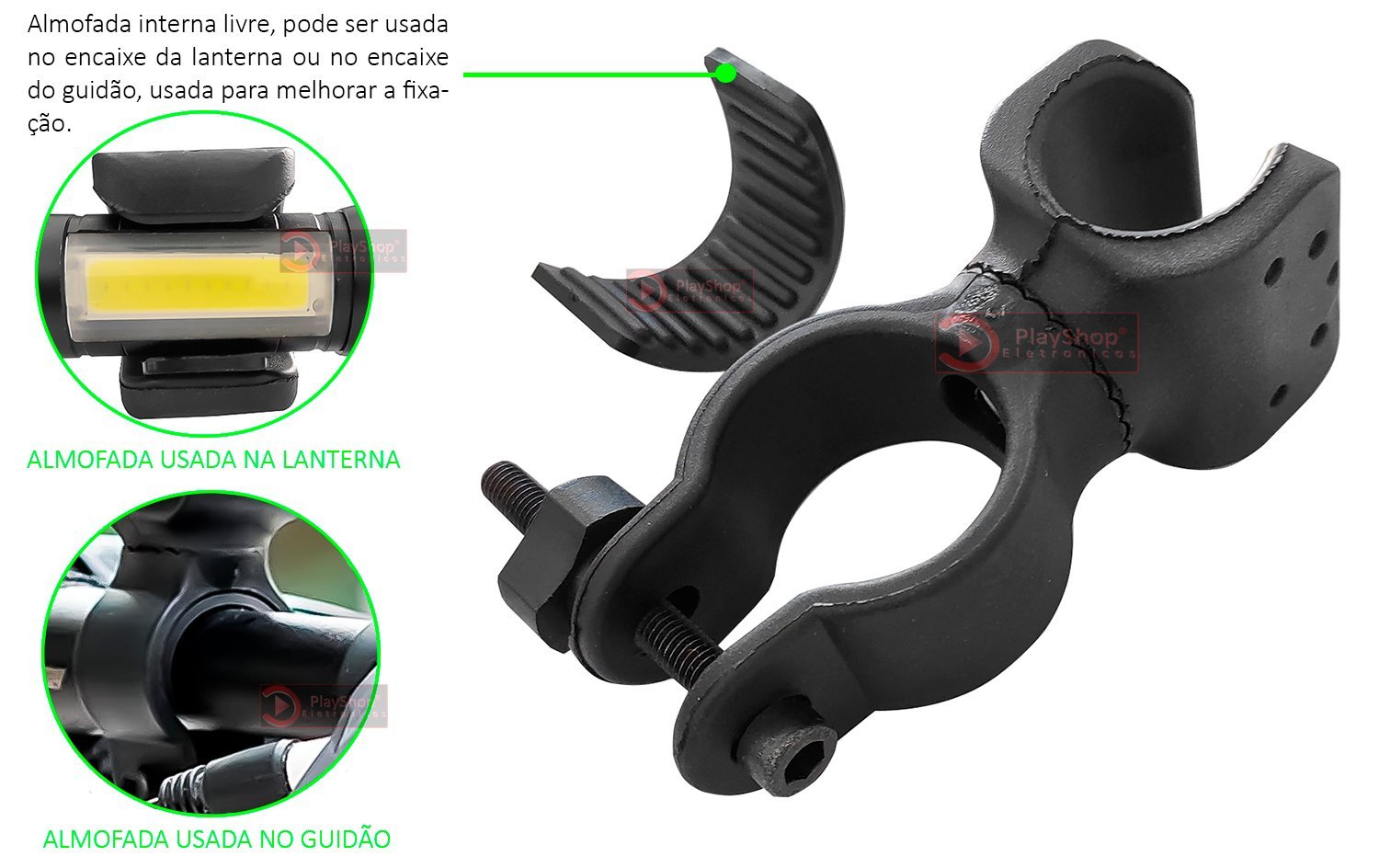 Kit Farol Lanterna Bike Bicicleta Recarregável USB Zoom Profissional Sinalizador Led + Suporte Unive - 2