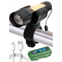 Ver imagem 1 de Kit Farol Lanterna Bike Bicicleta Recarregável USB Zoom Profissional Sinalizador Led + Suporte Unive