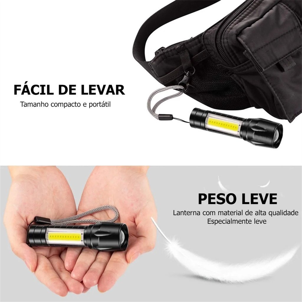 Kit Farol Lanterna Bike Bicicleta Recarregável USB Zoom Profissional Sinalizador Led + Suporte Unive - 9