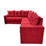 Sofá de Canto Em L - Marselha - 6 lugares - Almofadas Soltas - Espuma D28 - Vermelho - 3