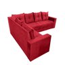 Sofá de Canto Em L - Marselha - 6 lugares - Almofadas Soltas - Espuma D28 - Vermelho - 2