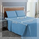Ver imagem 2 de Jogo de Cama Lençol King Size 300 Fios Algodão 4 Peças Conjunto com Elástico e Fronhas:azul Bebe