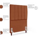 Ver imagem 3 de Cabeceira Solteiro 90cm Arlla Suede Terracota Rm