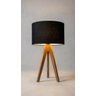 Abajur de Mesa para Escritório 50cm de Madeira Tripé Wells Cedro Preto - 7