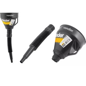 Funil Plástico Bico Flexível 140mm Preto Vonder