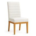 Ver imagem 2 de Cadeira de Jantar Mavie Estofada para Sala de Jantar Sofisticado Linhas Horizontais - Veludo Bege