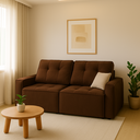 Ver imagem 1 de Sofá Retrátil Reclinável 2 Lugares Moderno e Confortável para Recepção e Sala Veludo Oslo:marrom