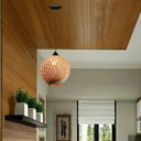 Ver imagem 2 de Luminária Pendente Midoly Esférica em Sisal Natural Palha:preto