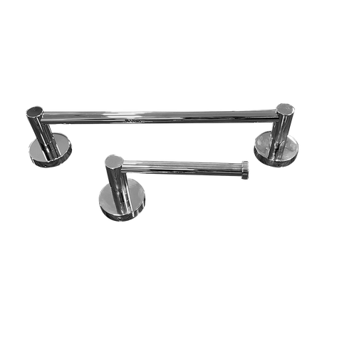 Kit Papeleira e Toalheiro 30cm Redondo Trendmetais