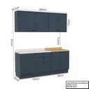 Ver imagem 3 de Cozinha Compacta Modulada 7 Portas 3 Gavetas 100% MDF 1 Tampo Sevilha Azul/Órion