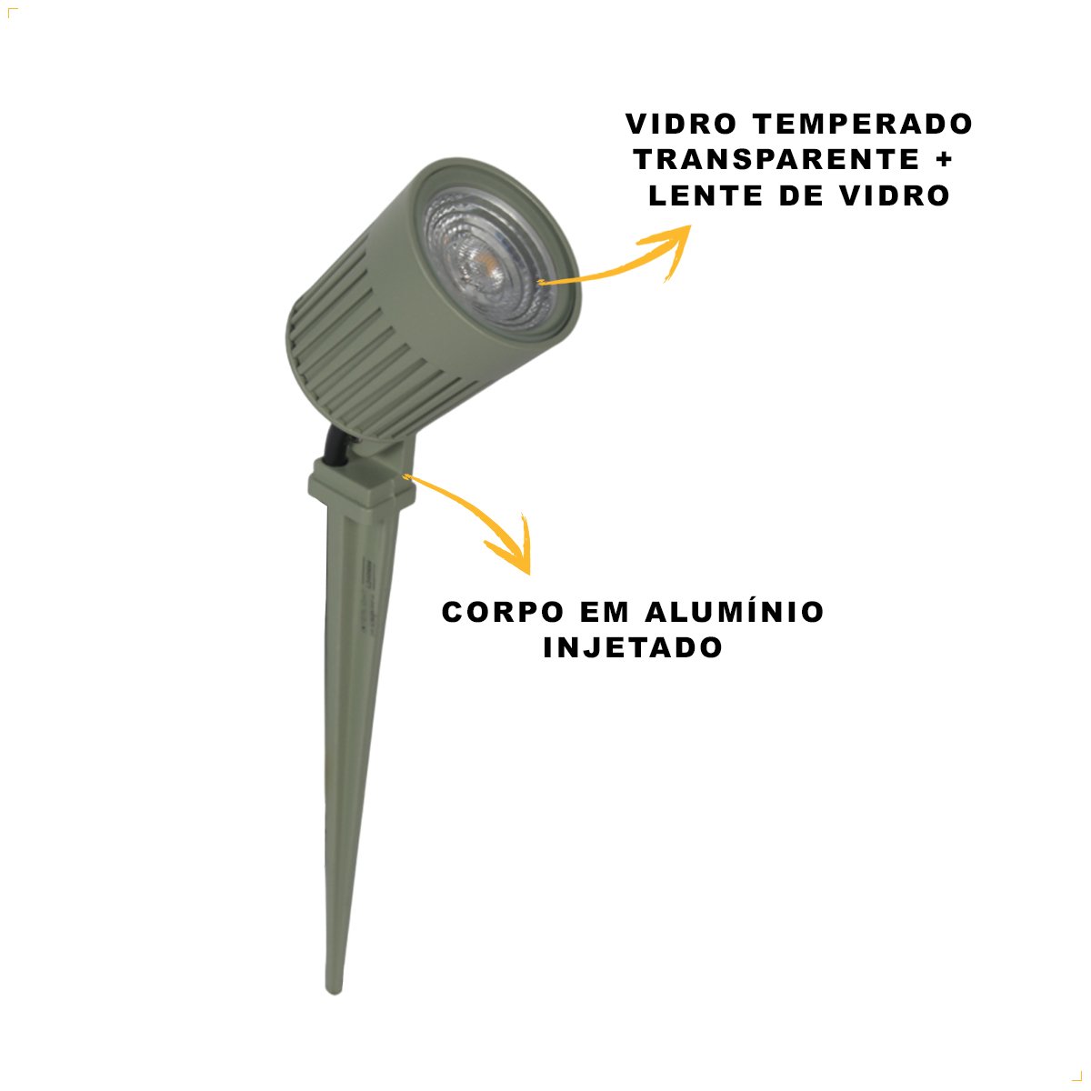 Espeto P/ Jardim Refletor Led 6w Interlight Verde Salvia - 3