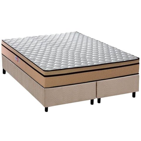 Cama Box Queen: Colchão Ortopédico Plumatex D45 / Ep / Anatômico Selectus + Base Crc Suede Clean(