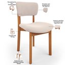 Ver imagem 4 de Kit 02 Cadeiras para Sala de Jantar Cozinha Living Estofada Dara L02 Suede Bege - Lyam Decor