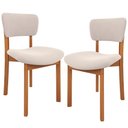Ver imagem 1 de Kit 02 Cadeiras para Sala de Jantar Cozinha Living Estofada Dara L02 Suede Bege - Lyam Decor