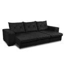 Ver imagem 2 de Sofá Retrátil e Reclinável 2,30m 3 Lugares Molas Helicoidais Suede Bali Preto