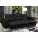 Ver imagem 1 de Sofá Retrátil e Reclinável 2,30m 3 Lugares Molas Helicoidais Suede Bali Preto