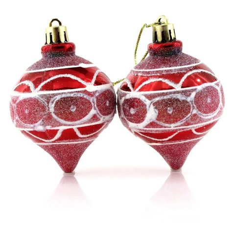 Kit 30 Bolas Pião Enfeite Árvore Natal Glitter Pendente 60mm