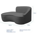 Ver imagem 5 de Kit Divã Recamier Orgânico Marrocos 180cm Lado Esquerdo e 1 Poltronas Amore Linho Cinza Escuro