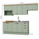 Ver imagem 3 de Cozinha Completa 9PTS 3GAVS s/Tpo Iluminata Verde Mint/Ebano