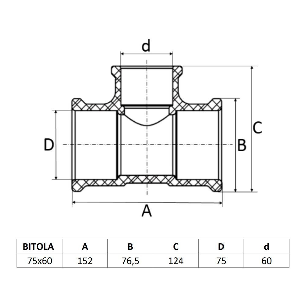 Te de Reducao Soldavel 75x60 Mm Amanco - 2