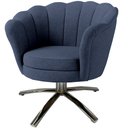 Ver imagem 3 de Kit Duas Poltronas Giratórias Pétala em Linho Premium 11-azul Sua Casa Decorações