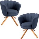 Ver imagem 1 de Kit Duas Poltronas Giratórias Pétala em Linho Premium 11-azul Sua Casa Decorações