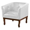 Ver imagem 1 de Poltrona Decorativa Noah Couro Branco