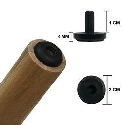 Kit 6 Pés De 20 Cm Cônico Retrô Para Móveis Pé Palito - 6