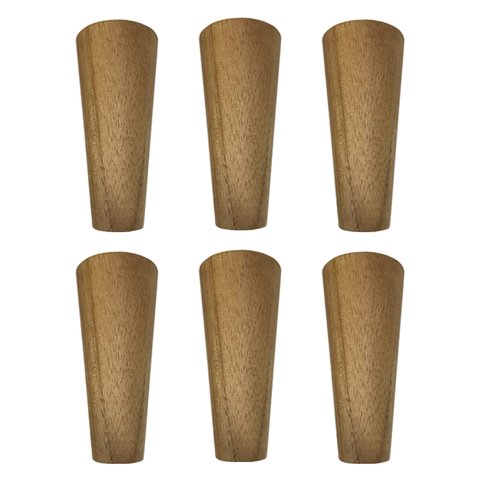 Kit 6 Pés De 20 Cm Cônico Retrô Para Móveis Pé Palito