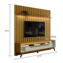 Ver imagem 3 de Rack com Painel Ripado para TV até 70 Polegadas com LED MDF 177CMX218CM Duo e London Olivar Móveis