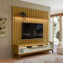 Ver imagem 1 de Rack com Painel Ripado para TV até 70 Polegadas com LED MDF 177CMX218CM Duo e London Olivar Móveis