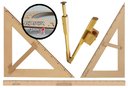 Ver imagem 1 de Kit Geométrico do Professor Mdf/Pinus Com Régua 1 Metro + 1 Compasso Para Quadro Branco 40 cm + 1 Es