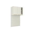 Ver imagem 1 de Armário Ponte Modulado Aéreo Solteiro Mc12 Seletto C/ 2 Portas e 2 Nichos Cor Areia - Henn