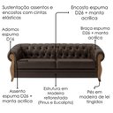 Ver imagem 5 de Sofá Living Capitone 2 Lugares Milano 188 cm Pes Madeira Courino Tcs 721 Moll